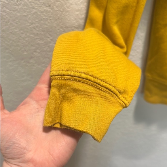 Clare V. Mustard Yellow Crew Neck Sweatshirt with Red Lips - Picture 4 of 9